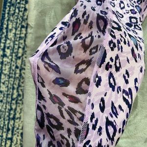 Fabletics purple cheetah print 7/8 leggings size L